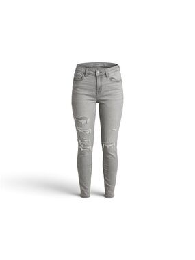 American Eagle Hi-Rise Jegging Size 6 Regular Gray Distressed Ripped Jeans AE